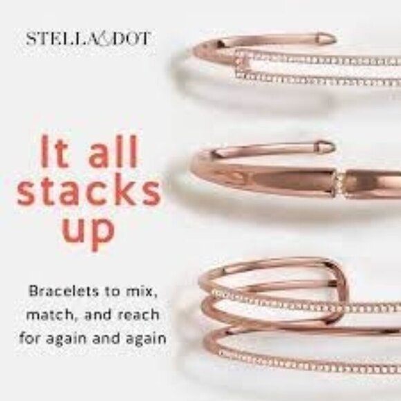 Stella & Dot Pave Rose Gold Cuff NEW - Picture 4 of 4
